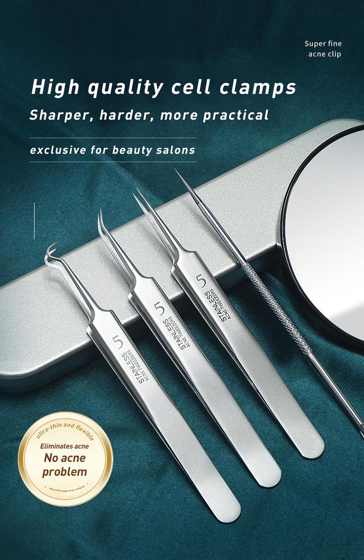 Product Introduction of Blackhead Remover Tools, 15 PCS Pimple Popper Tool Kit, Acne Blackhead Tools for Blemish, 410 Premium Professional Stainless Acne Pimple Extractor Tool with Metal Box 15