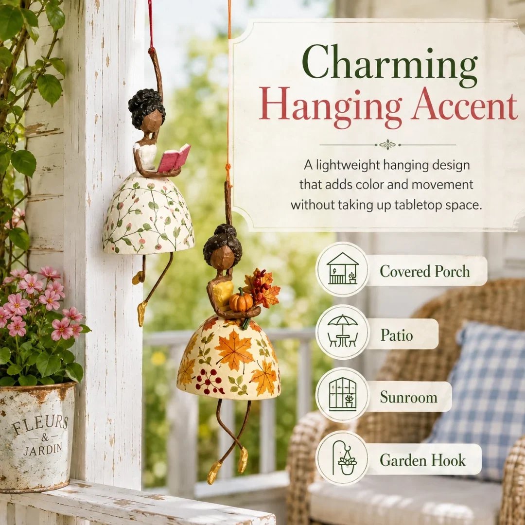 Whimsical dancing lady ornament used as a home accent