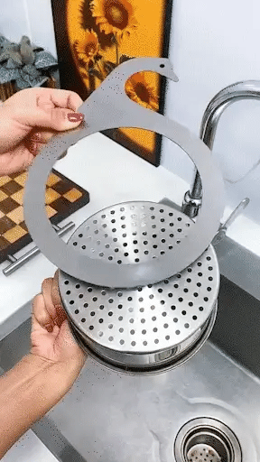 Swan Sink Strainer Basket in action