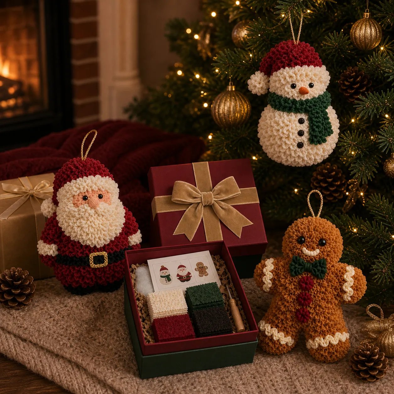 3D Fabric Poke Christmas Ornament Kit