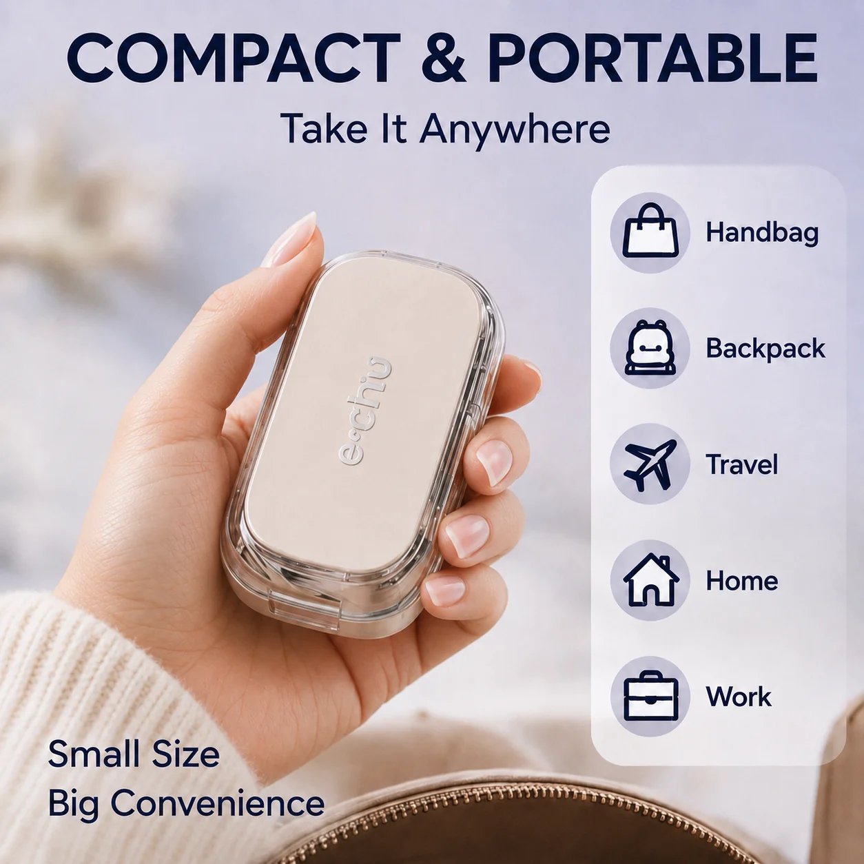 Compact portable pill cutter for daily use and travel