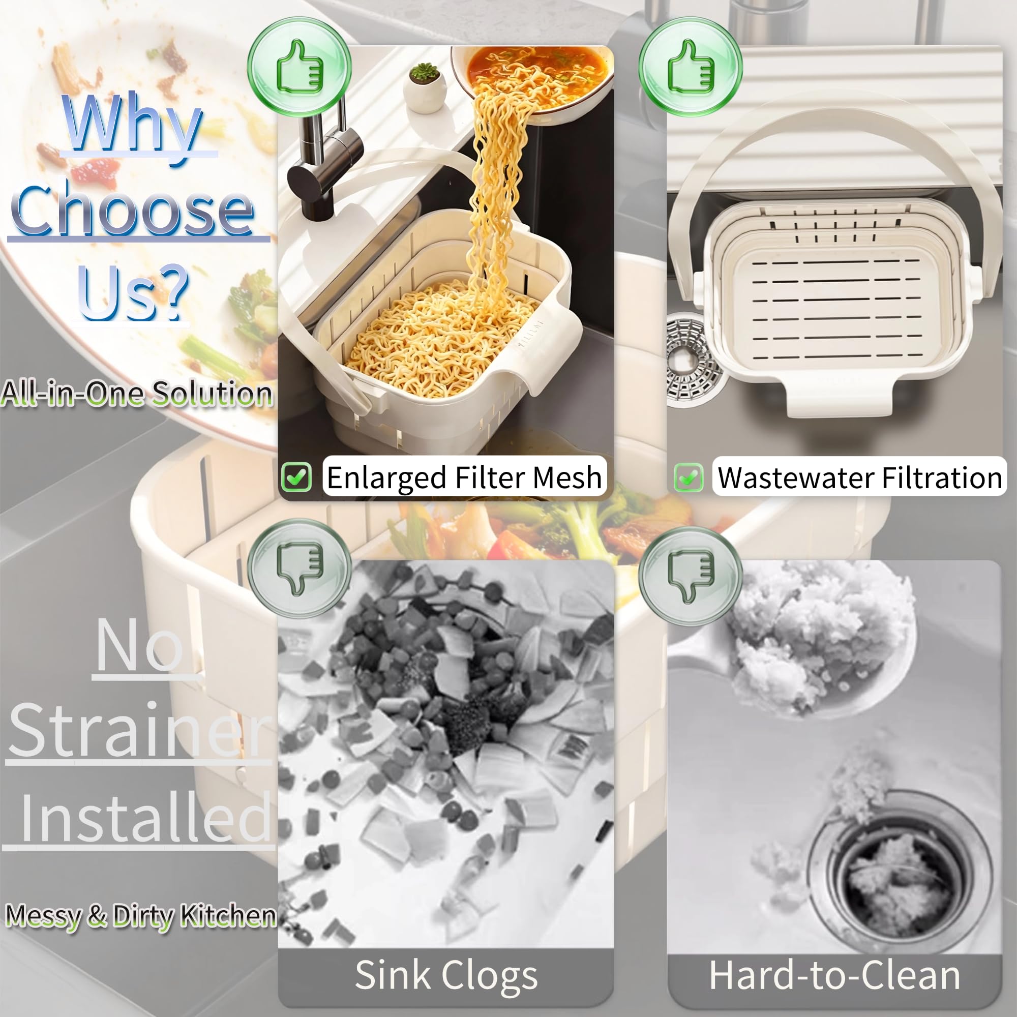 Comparison: All-In-One Solution vs Messy Clogged Sink
