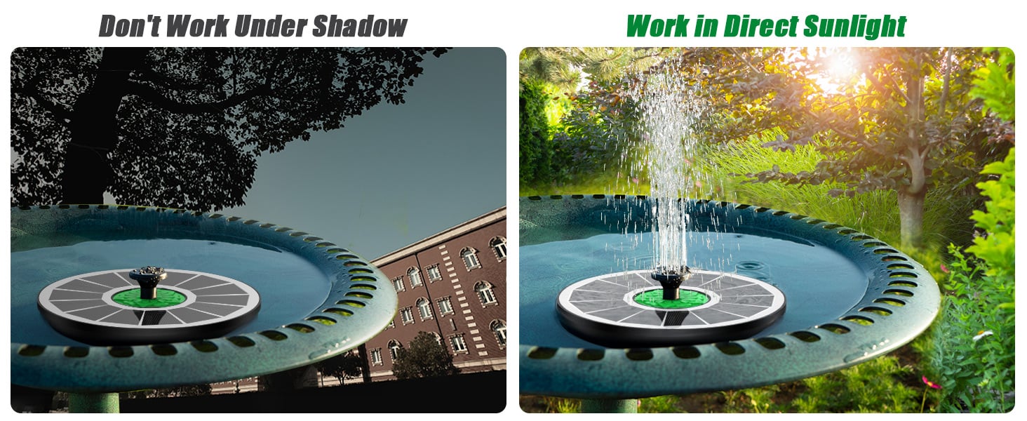 Different fountain nozzle configurations and water patterns
