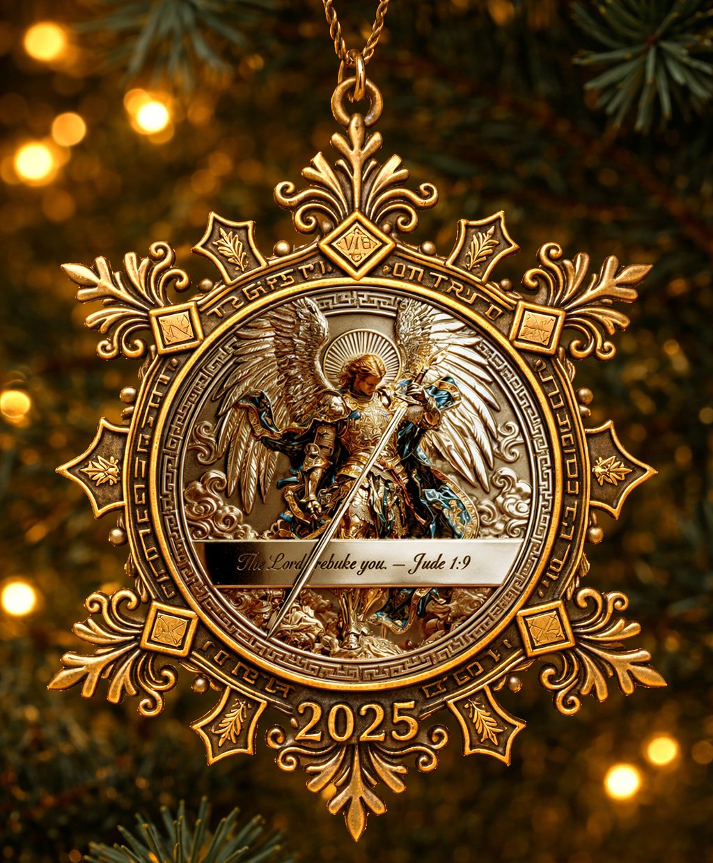 🏆Flash Sale 60% OFF -St. Michael the Archangel – “Victory Over Evil” Snowflake Ornament