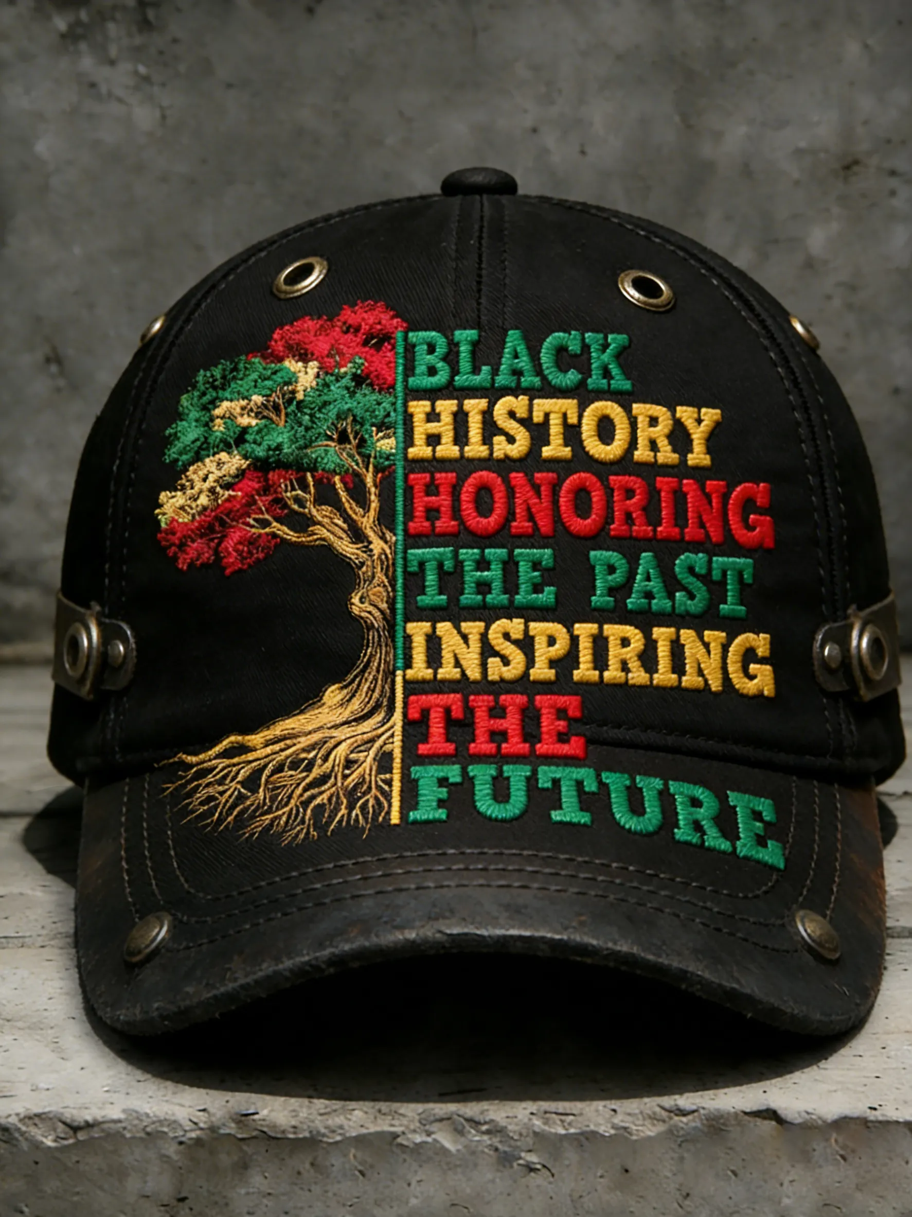 African American-themed printed baseball cap, unisex design.