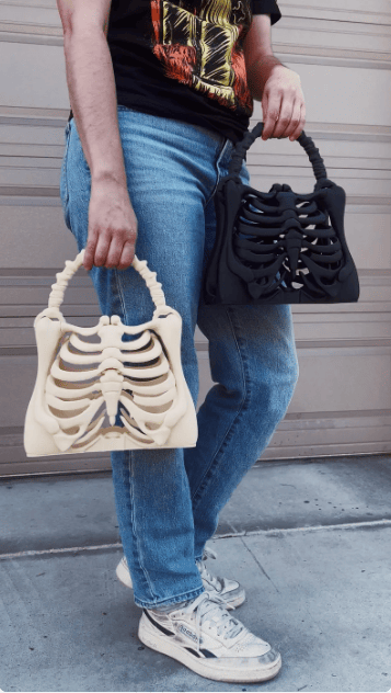 Skeleton Bone Bag - Gothic - Halloween bone purse spooky ribcage bag