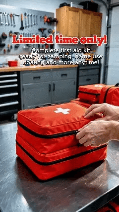 Compact waterproof emergency first aid kit readiness demonstration