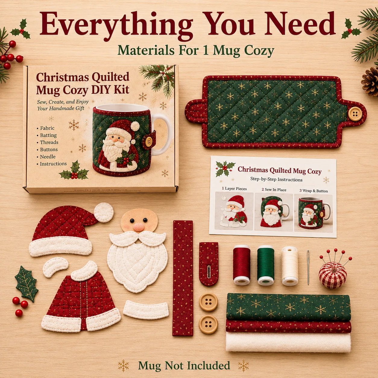 Festive mug cozy design options Festive mug cozy design options