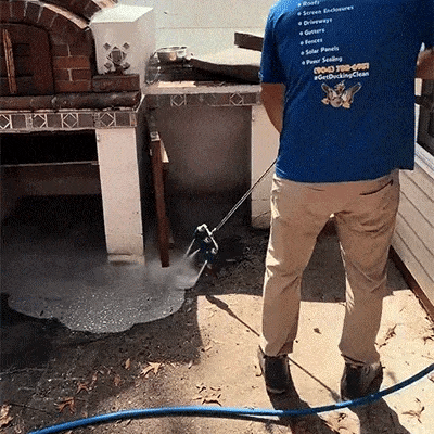 Water nozzle cleaning demonstration