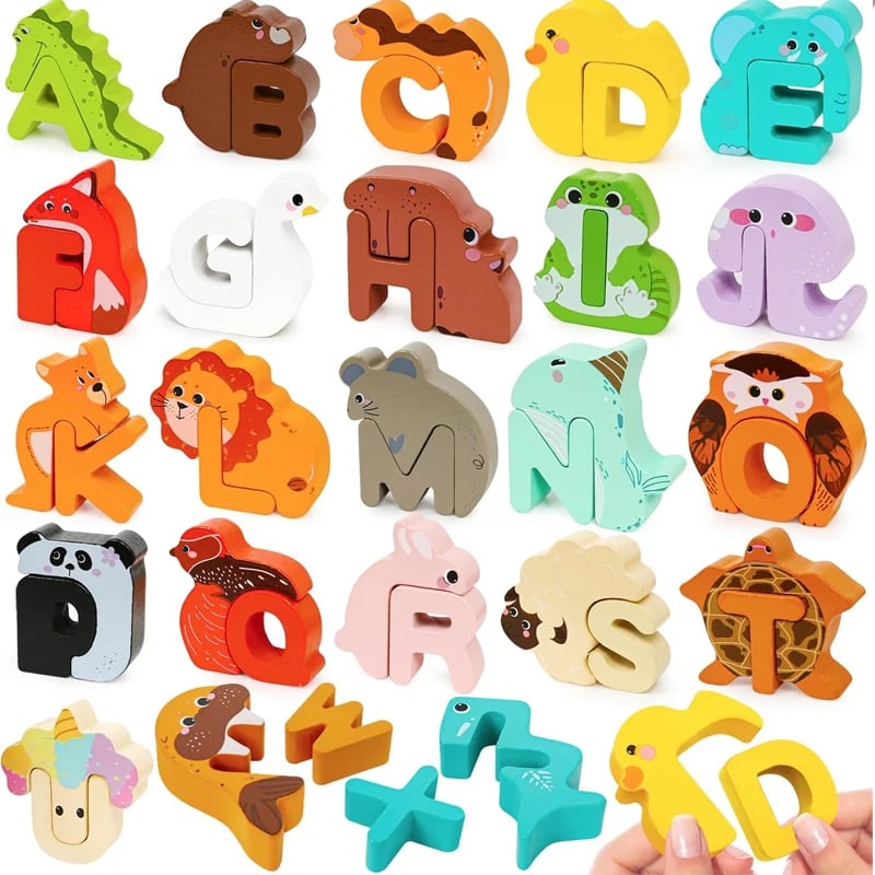 Colorful animal alphabet illustrations