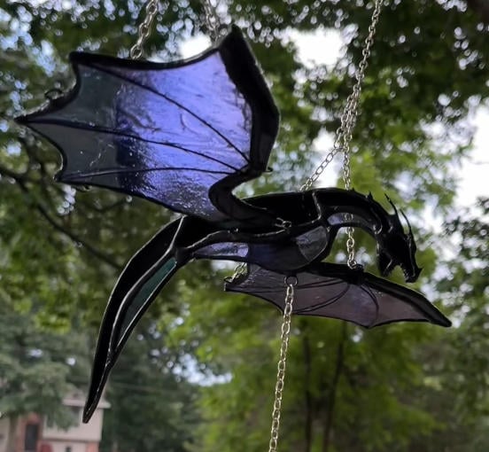 🔥Last Day 49% OFF- 🐉Handcrafted Stained Glass Dragon Sculpture