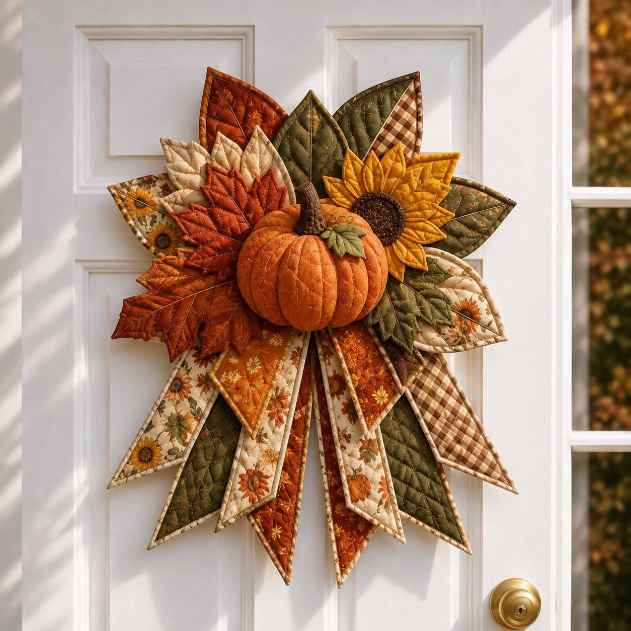 Last Day 49% OFF - Oversized Seasonal Quilted Door Bow DIY Sewing Kit(Buy 2 Free Shipping) - Pumpkin Harvest Welcome / Approximately 16" (40cm)
