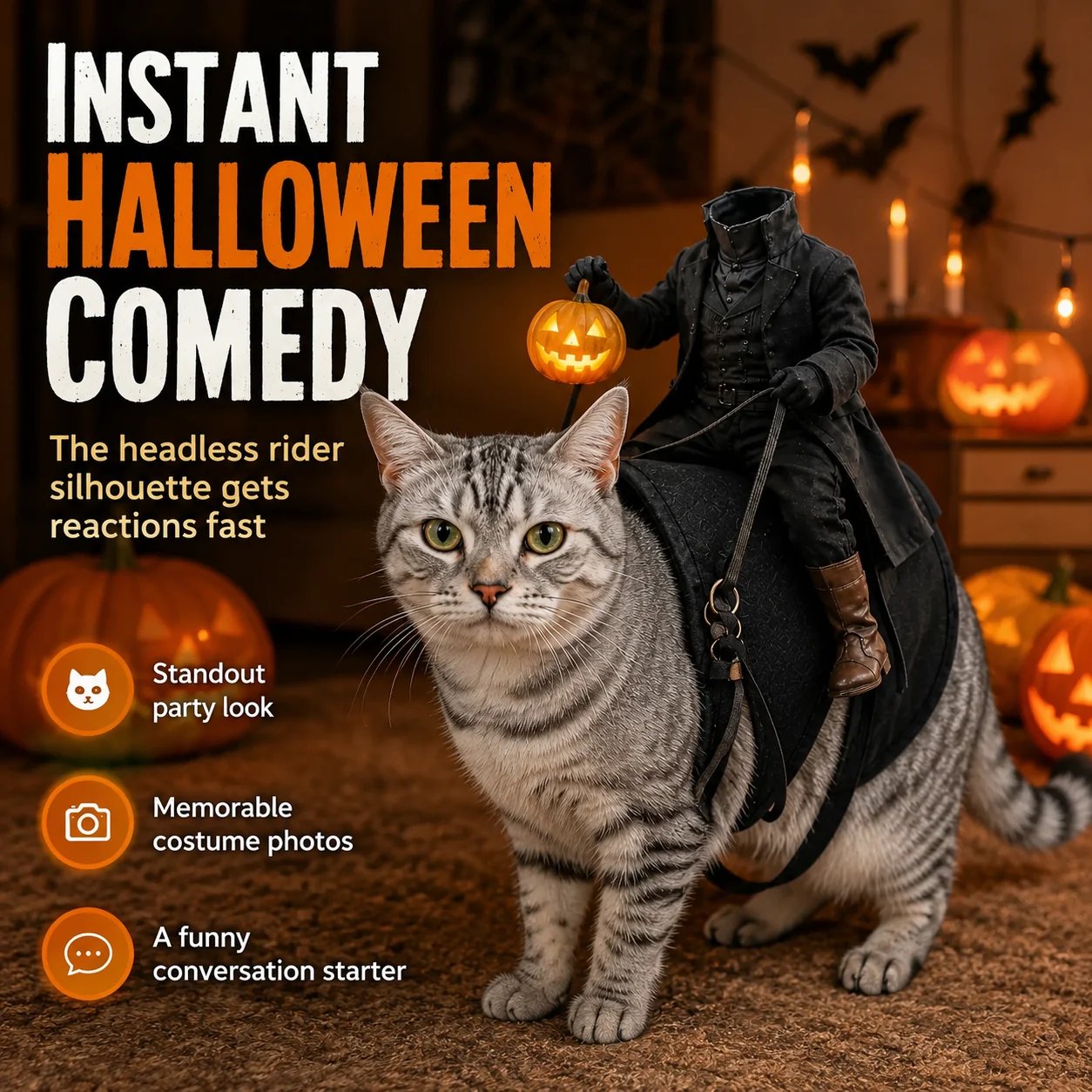 Headless Horseman Halloween pet costume