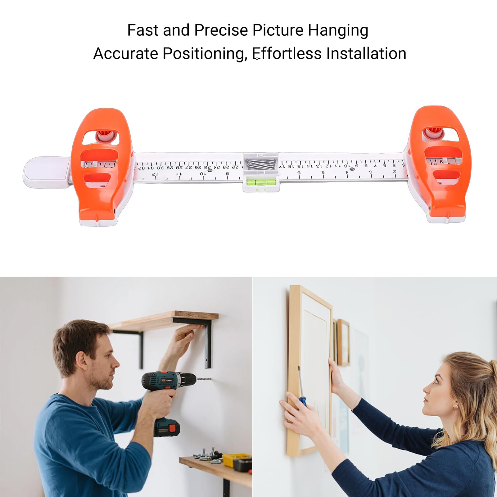 Wall-friendly picture hanging tool design