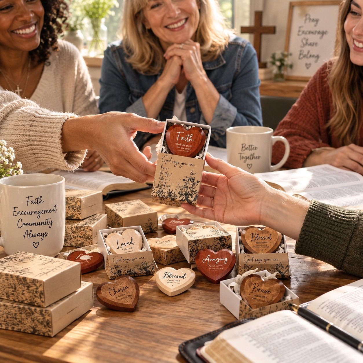 Pocket-sized faith heart keepsake carried through the day