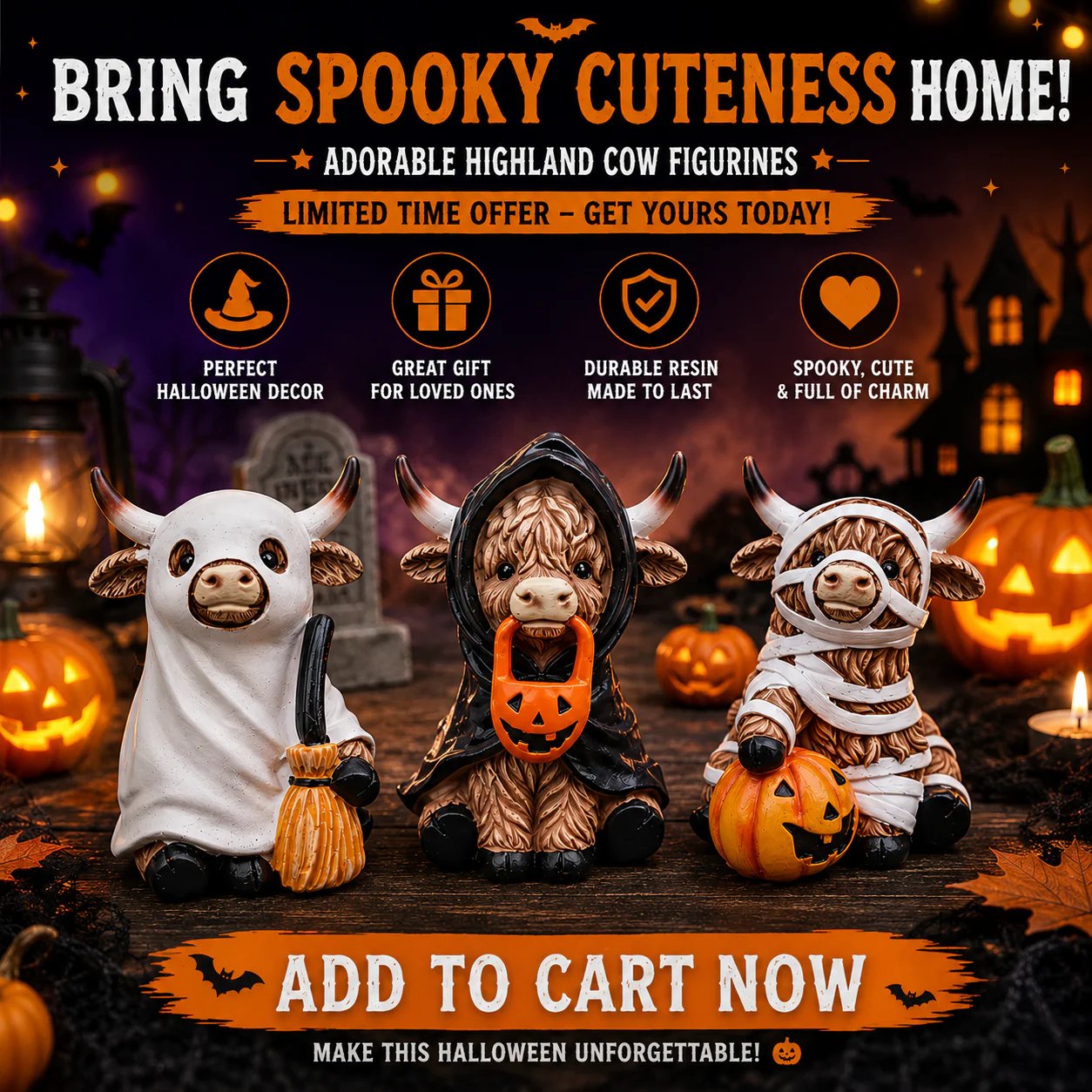 Halloween Highland Cow Decoration Collection CTA
