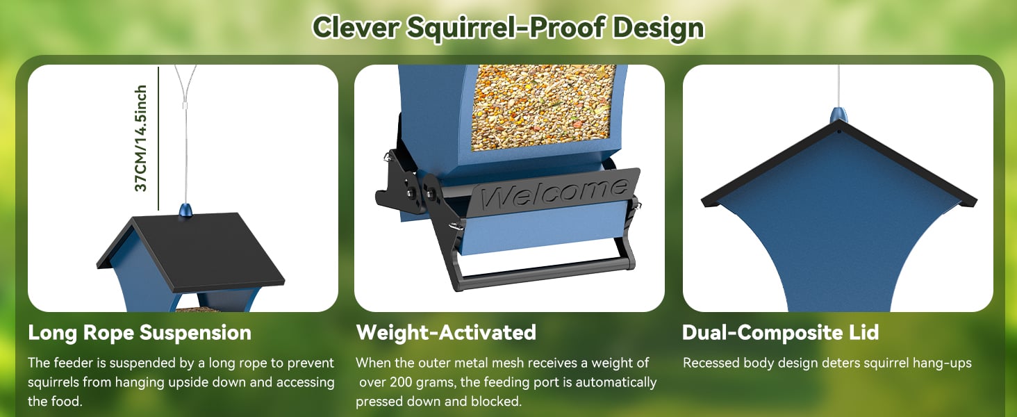 Weight Activated Squirrel Proof Bird Feeder