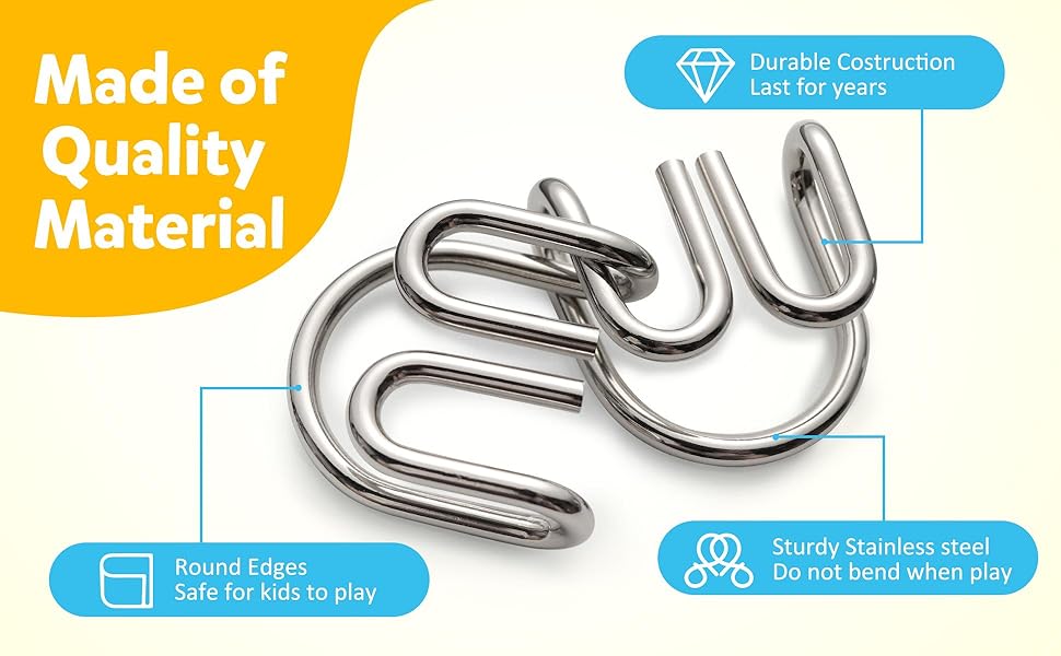 Mind Game Brain Teaser Wire Magic Trick Toy IQ Puzzle Set Mind Game Brain Teaser Wire Magic Trick Toy IQ Puzzle Set