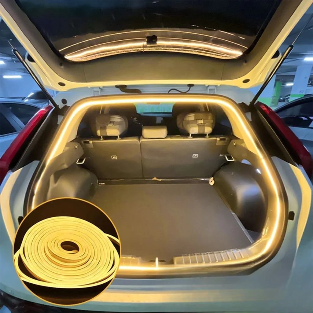 Installed dynamic trunk LED light strip
