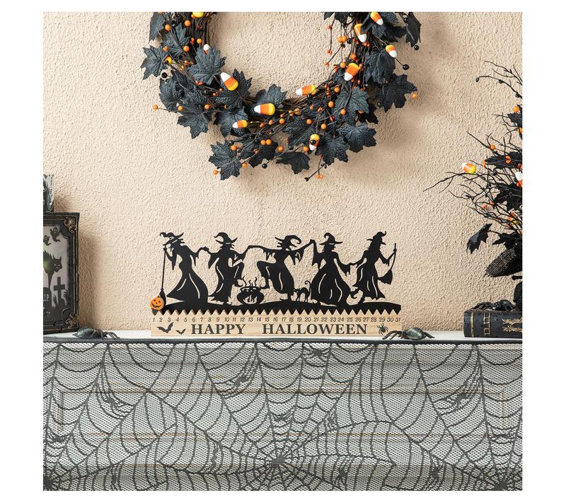 💪Hot Sale! 🔥50% OFF - ✨🎃Glitzhome 18"L Halloween Dancing Witch Countdown Table Sign