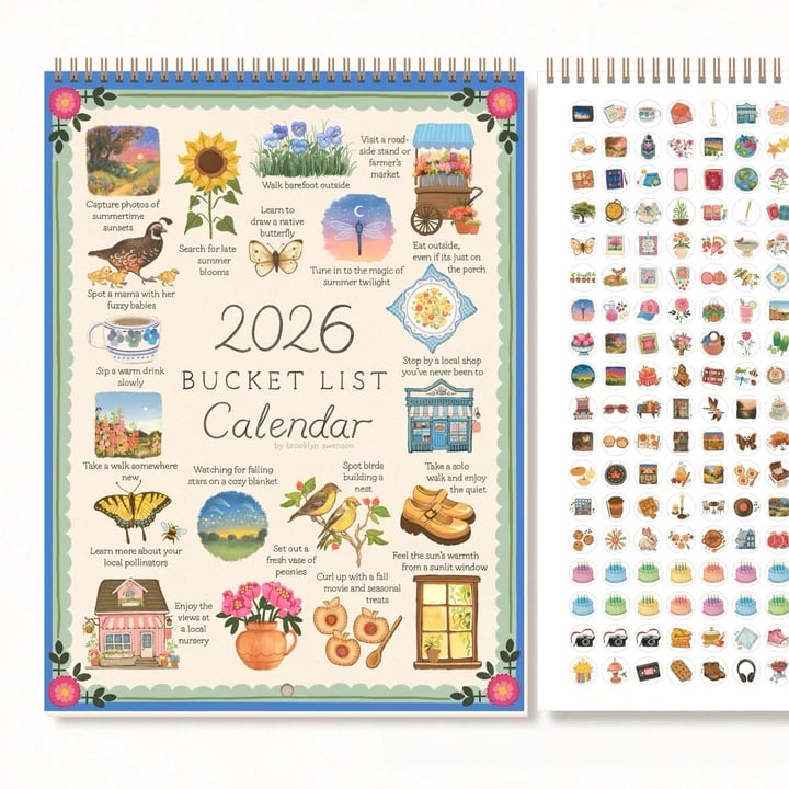 Calendar with Sticker Sheet